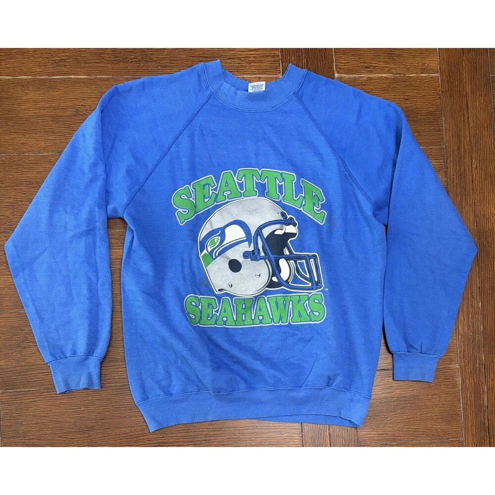 Vintage Seattle Seahawks Men’s Size M Made In USA Blue Crewneck Sweater